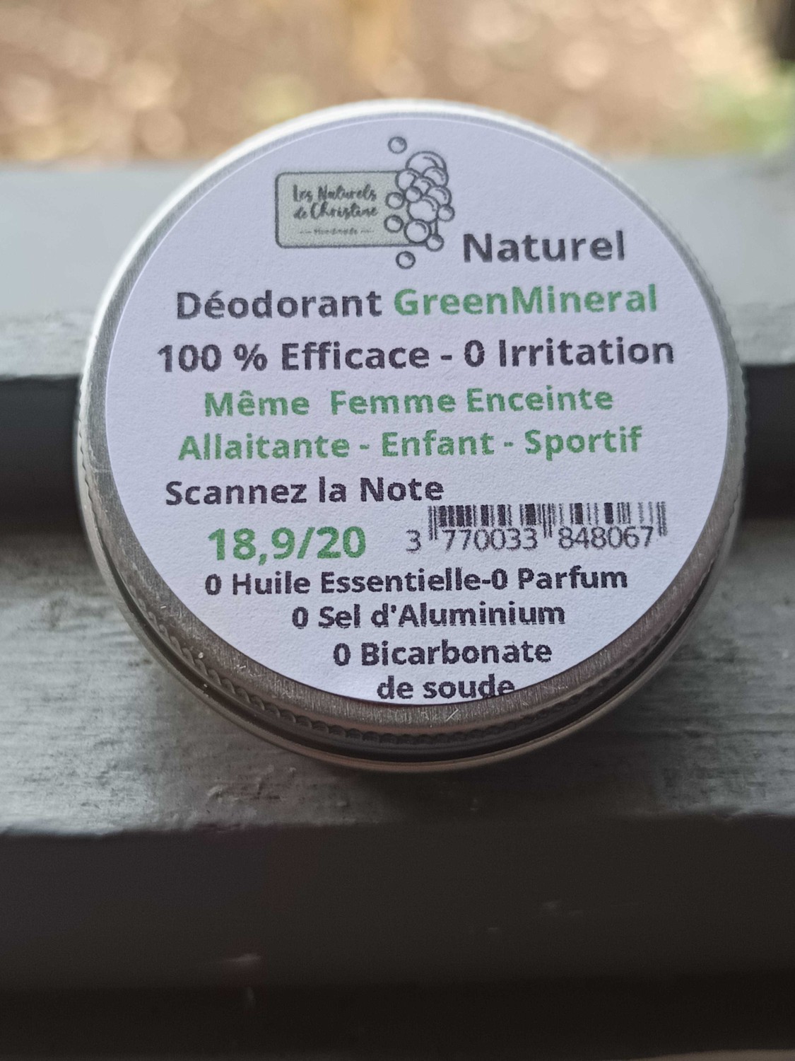 Déodorant Grennminéral par Les Naturels de Christine 974