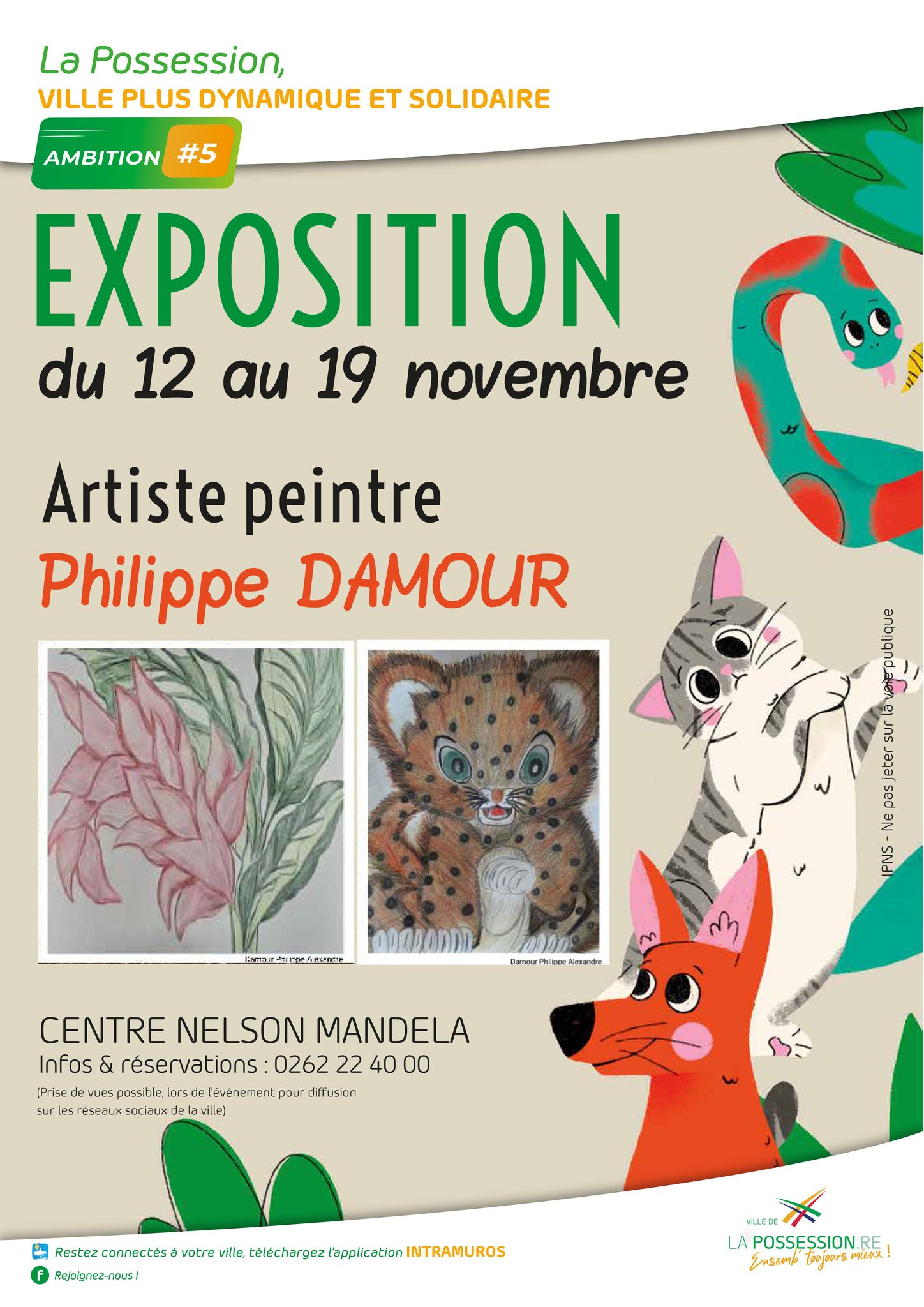 EXPOSITION DE DESSINS : DS FLEURS ET DES ANIMAUX TERRESTRES